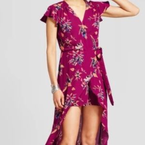 Berry dress with pattern - Size XS